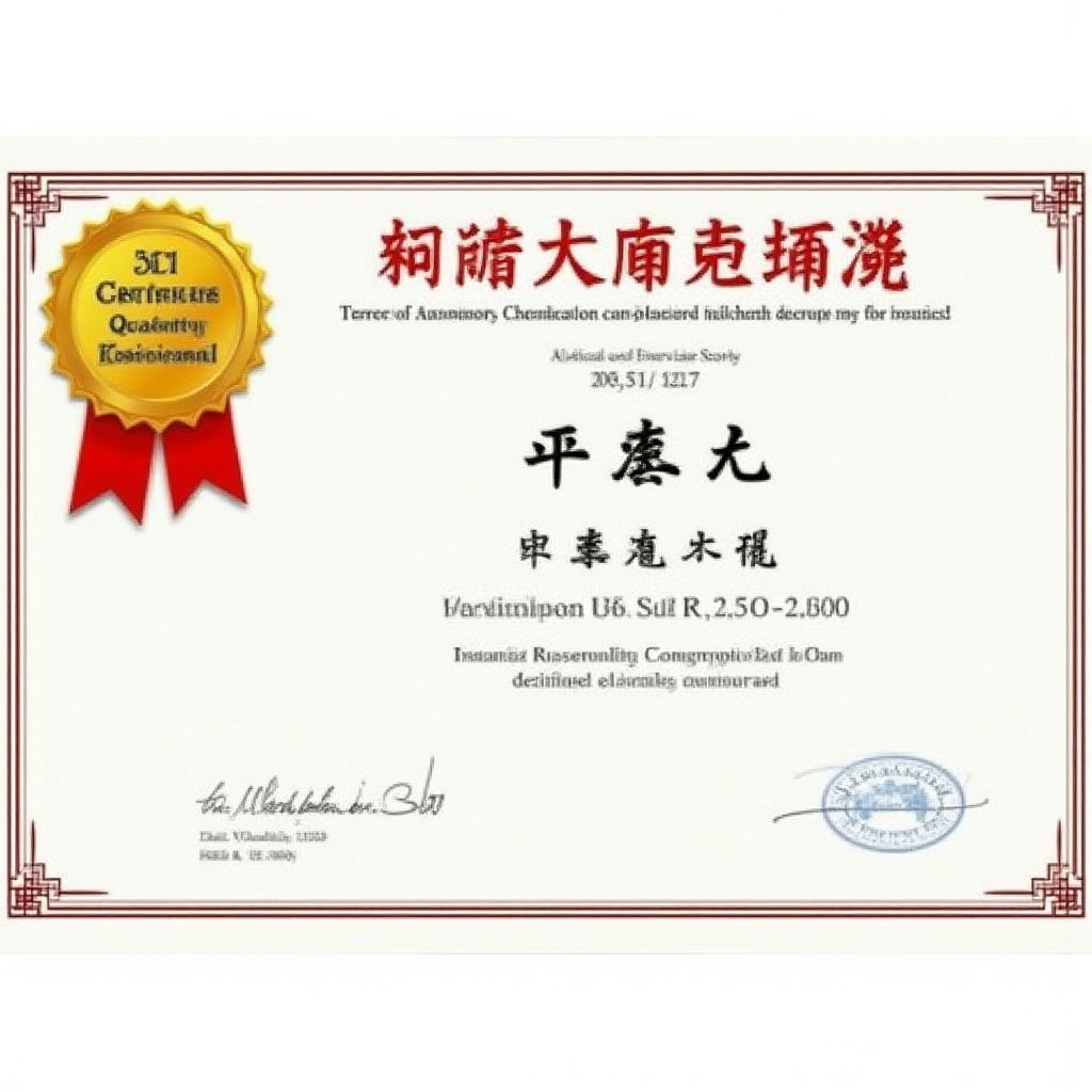 Certificado de calidad automotriz